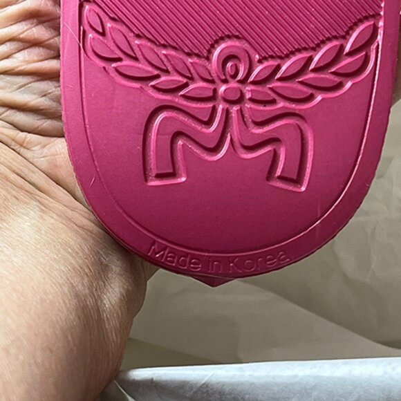 Women’s MCM Monogram Print Open Toe Rubber Slide – NIB - Picture 6 of 10
